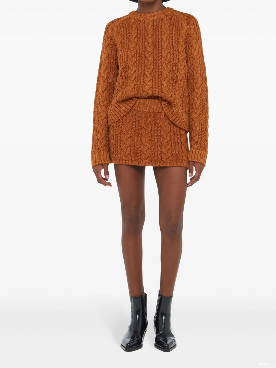 Affordable Women skirt Alanui cable-knit mid-rise 0810